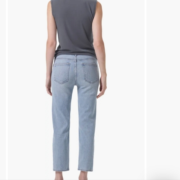 Agolde Kye Mid-rise Ankle Jeans Size 25 Light Blue Organic Cotton Blend Stretch - Picture 4 of 13